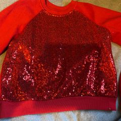 NEW red girls sequin jumper