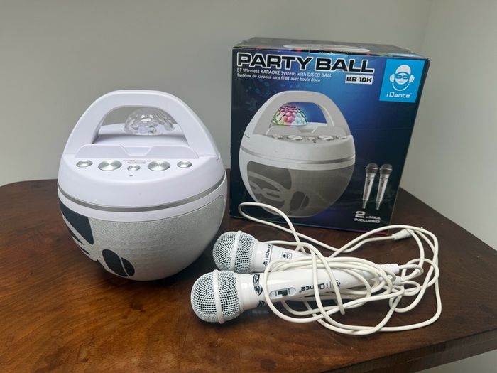 iDance Karaoke Party Ball with Disco Lights + 2 Mics