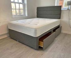 Double bed And Mattress With 2 Storage Drawers