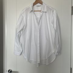 MSCH Crisp White Cotton Ladies Shirt size M/L