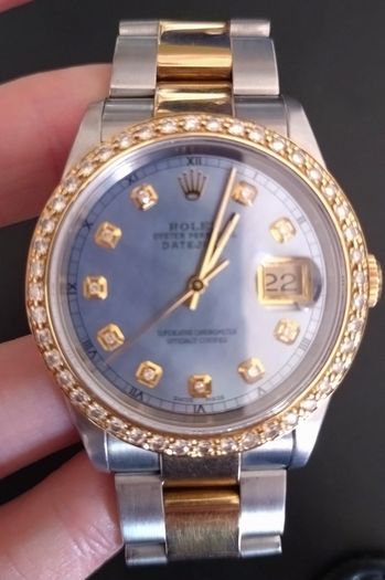 Rolex Oyster DateJust 18ct & S/S Diamond Watch