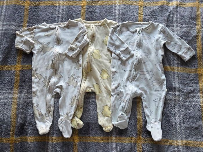 3-6m, Next Animal 2 Way Zip Sleepsuits
