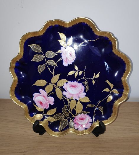 Antique Aynsley cobalt blue cabinet plate
