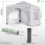 3m x 3m Pop Up Waterproof Gazebo with Sides & 4 Weight Bags & Carry Bag, Marquee Garden Party Tent Outdoor, White Image 7