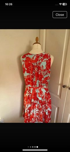 Banana Republic size 12 lined orange blue dress