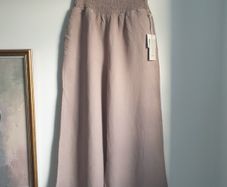 Wide Leg Linen Blend Trousers Size Large