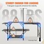 Camping Kitchen Table, One-piece Folding Portable Cook Station with A Carrying Bag, Long Aluminum Camping Table 3 Side Tables Image 2
