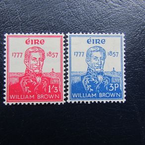Ireland 1957.Admiral William Brown.Stamp pair.Mint Lightly Hinged.