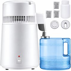 Pure Water Distiller 4L Stainless Steel Inner Water Distillation 750W Water Purifier Filter Water Distillers Machine with Collection Bottle for Offices Homes