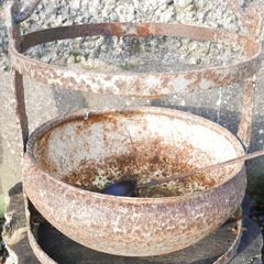 Victorian Cast Iron Cauldron 1800s Garden Decoration, Flower Pot