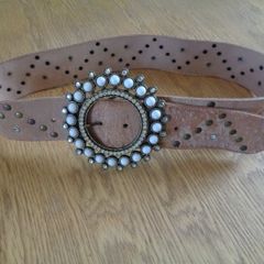 River Island Leather Belt with Decorative Buckle for Sale