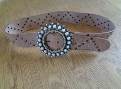 River Island Leather Belt with Decorative Buckle for Sale