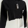 Black long sleeve ribbed top Image 3
