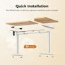 L-Shaped Electric Standing Desk, 150cm Height Adjustable Sit-Stand Desk for Home Office, Ergonomic Computer Desk with Spliced Board, Light Brown Image 3