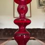 Uber Retro Mid Century Heavy Ruby Red Vase Image 4