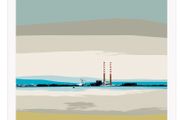 Calmer Day on Dublin Bay, XL Framed Canvas Print, by artist Helen Mathews