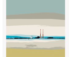 Calmer Day on Dublin Bay, XL Framed Canvas Print, by artist Helen Mathews