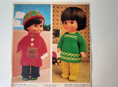 Knitting Pattern - Clothes for Dolls - 11 inch / 28 cm.
