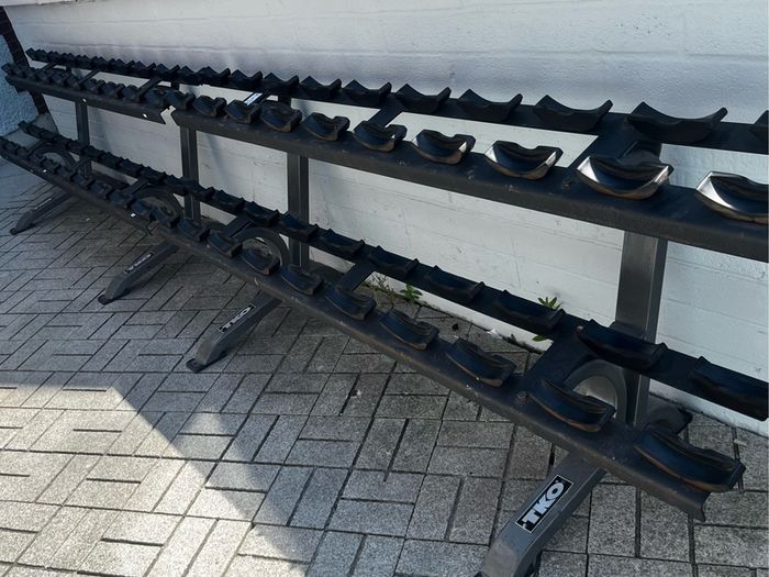Tko 20 or 40 saddle dumbbell racks. Round dumbbell rack
