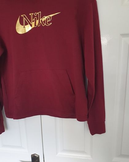 nike icon funnel neck hoodie size xs burgundy in excellent condition