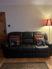 Leather recliner couch