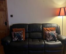 Leather recliner couch