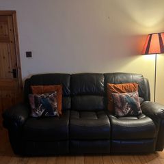 Leather recliner couch
