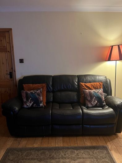 Leather recliner couch
