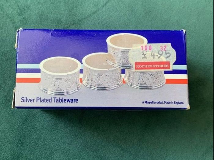 Brand new vintage silver plated napkin rings