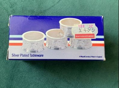 Brand new vintage silver plated napkin rings
