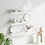 3PCS Floating Shelves for Wall, Modern Seamless Mounting, Wooden Wall Mounted Shelves for Living Room, Bedroom, Bathroom,Kitchen, Home Office, Laundry Room (White) Image 3
