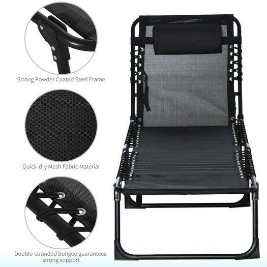 Folding Sun Lounger, 3 Positions (FREE SHIPPING)