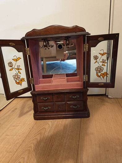 Beautiful Antique Wooden Jewellery Cabinet