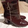 Burgundy Patent Boots Image 3