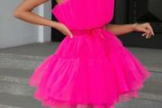 Tulle Neon Pink Mini Dress size S