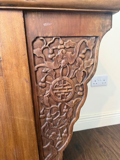 Antique Carved Hardwood Chinese Altar Console Table Sideboard Buffet Credenza