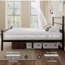 Metal Double Bed Frame With Stylish Headboard And Footboard,Bed Frame Double Bed,Easy Assembly, Ample Under-bed Storage Space, Black Image 6