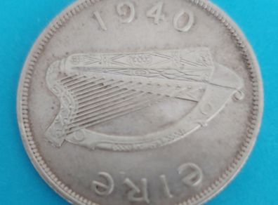Ireland 1940 Harp Half Crown in  Extremely Fine condition