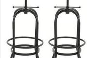 Affordable Industrial Style Height Adjustable Swivel Bar Stool With Natural Pinewood Top