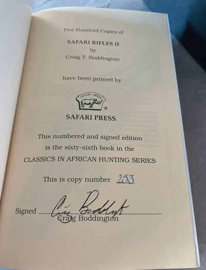 Safari Rifles II - Craig Boddington (Safari Press Deluxe Ltd 253/500 Signed & Slipcased)