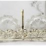 Vintage Midcentury Glass Coasters & Silver Holder-Set of Twelve Image 6