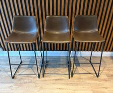 3 x Williston Forge Williams Faux Leather Bar Stools  Excellent Condition