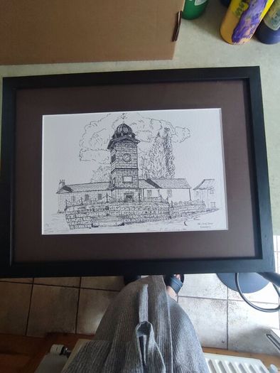 Black and White Framed Print Wicklow Landmark - Enniskerry Clock Tower , Enniskerry Village, Wicklow, Ireland