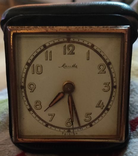 Vintage German Mauthe Travel Alarm Clock 1960s