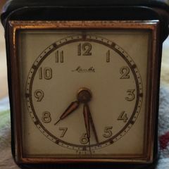 Vintage German Mauthe Travel Alarm Clock 1960s