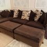 Large Modular Corner Sofa / U-Shaped Sofa with Footstool in Chocolate Brown Image 2