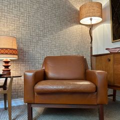 Vintage Retro Mid Century Danish Tan Leather Armchair