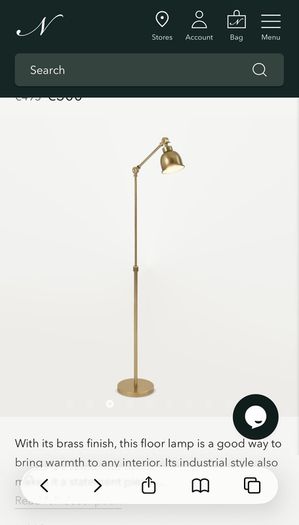 Neptune Antique Brass Floor Lamp