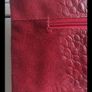 Red Italian Suede Croc-Effect Leather Crossbody Bag Clutch Image 7