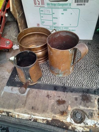 vintage copper pots